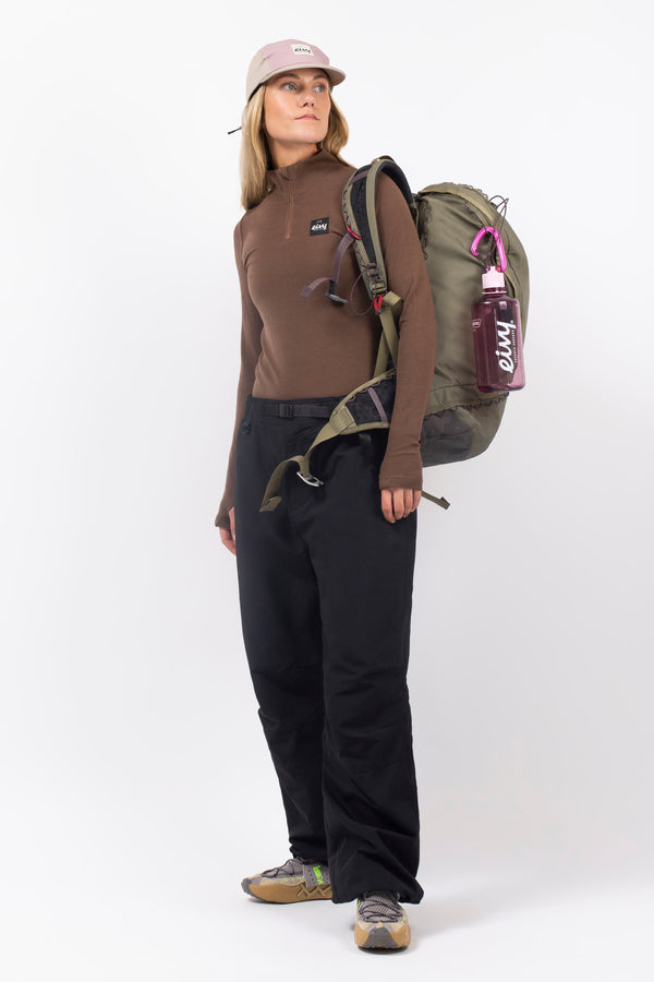 Journey Merino Wool Rib Top - Brown