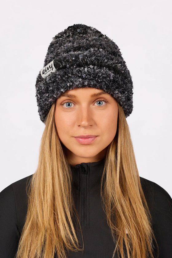Boucle Knit Beanie - Black