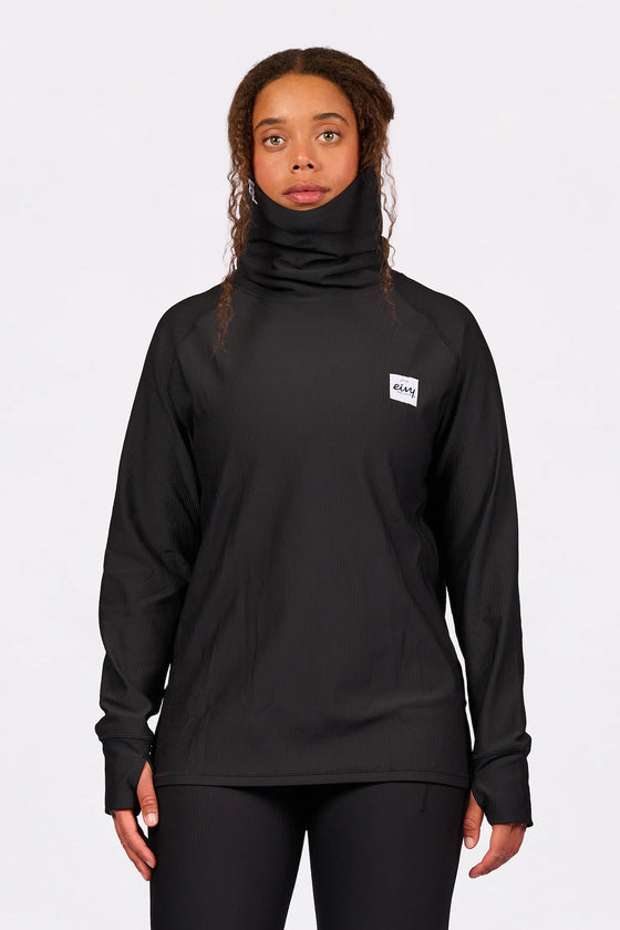 Loose Fit Gaiter Rib Top - Black