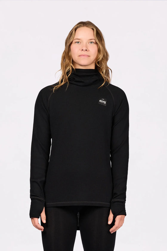 Icecold Merino Wool Gaiter Rib Top - Black