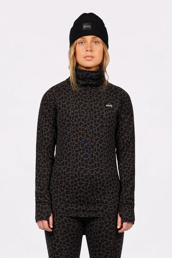 Icecold Merino Wool Top - Black Leopard
