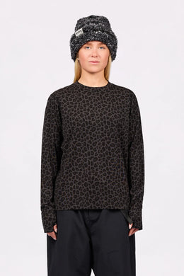 Loose Fit Merino Wool Top - Black Leopard