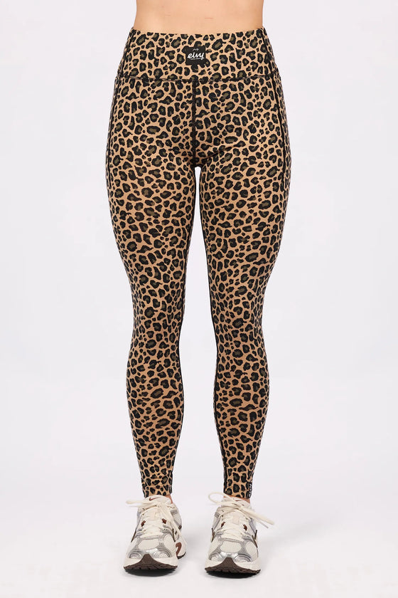 Pocket Merino Wool Tights - Leopard