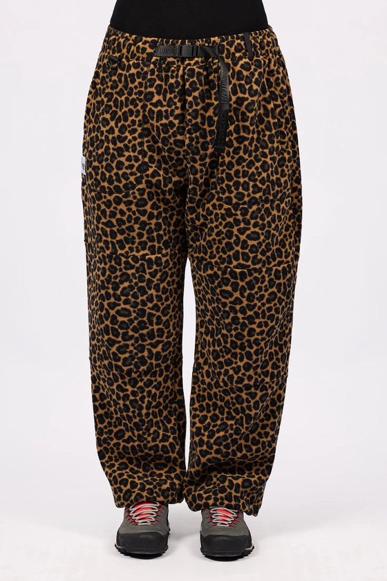 Versa Fleece Pants Leopard – women's fleece trousers, straight leg