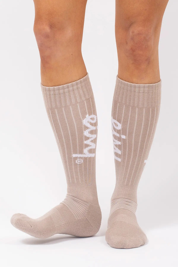 Rib Wool Socks - Sand