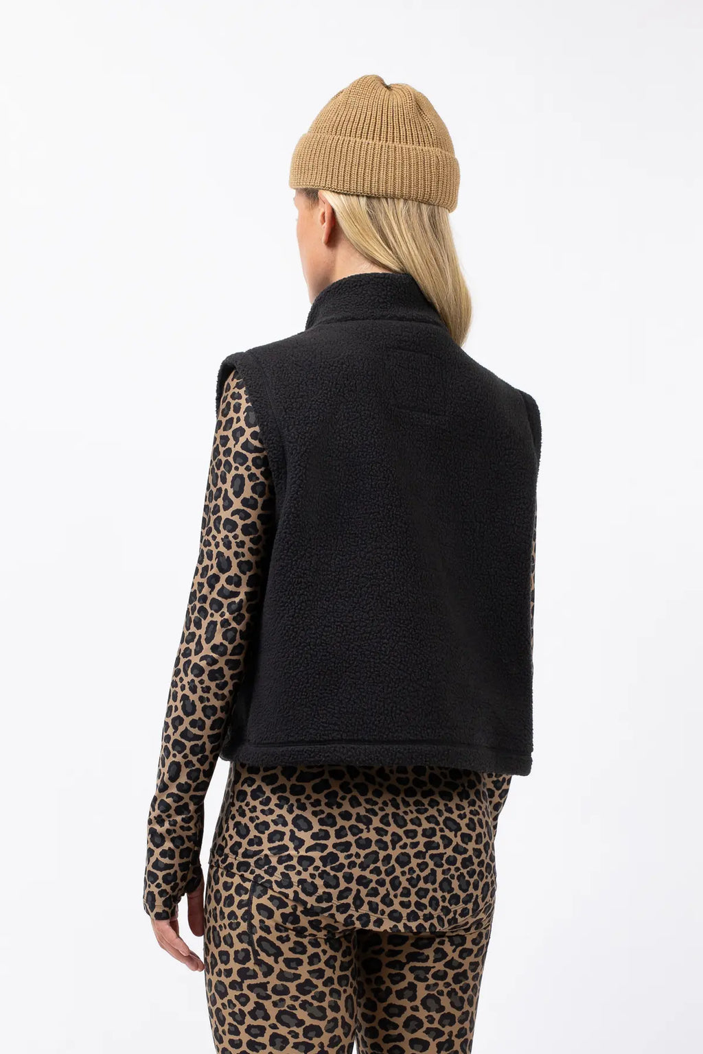 Boxy Sherpa Vest - Black