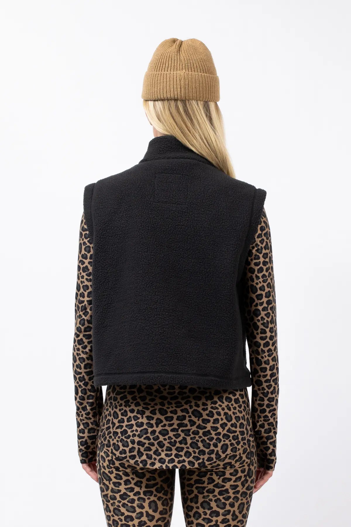 Boxy Sherpa Vest - Black
