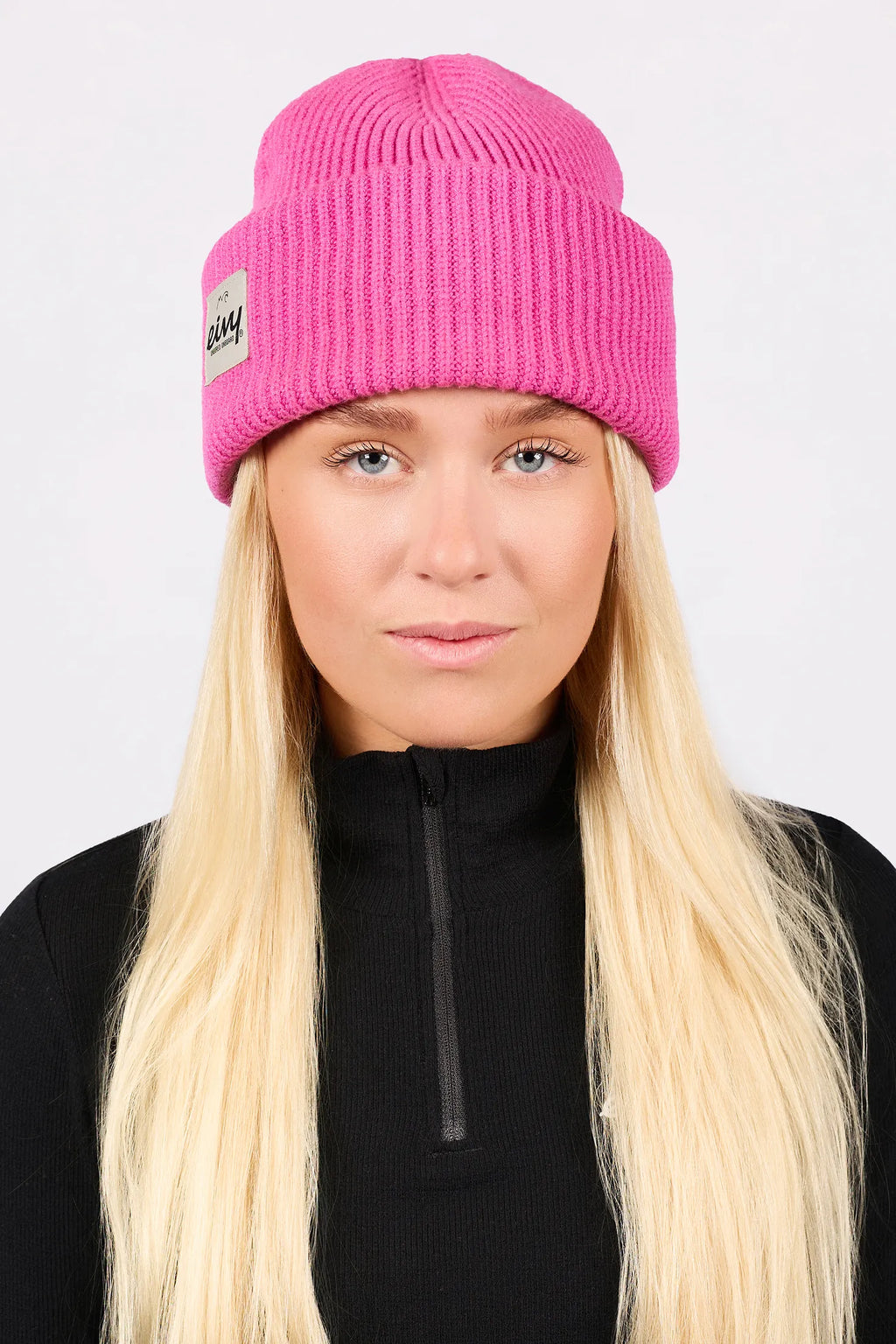 Foldable Knit Balaclava Beanie - True Pink