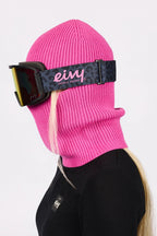 Foldable Knit Balaclava Beanie - True Pink