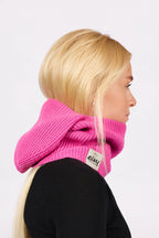 Foldable Knit Balaclava Beanie - True Pink