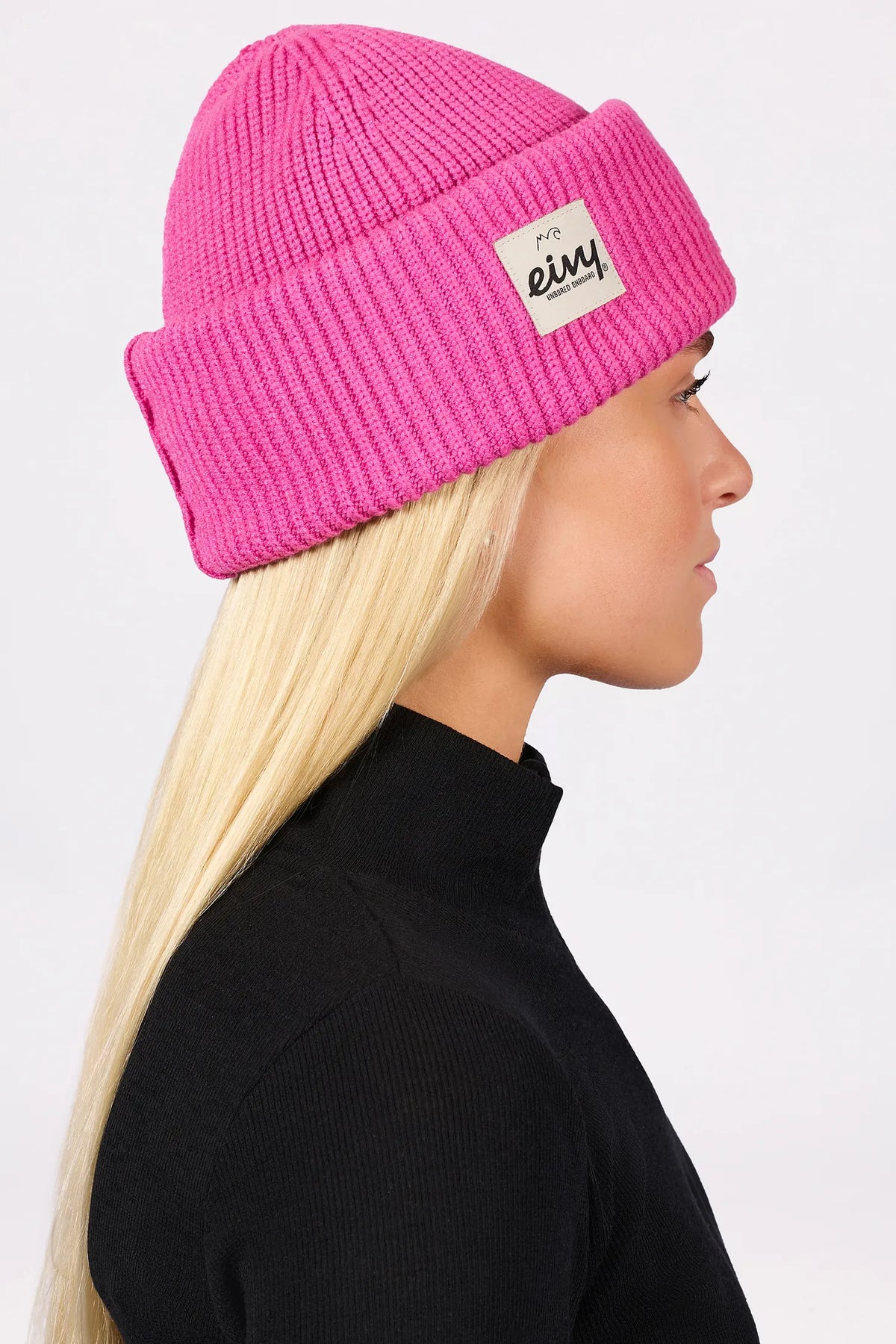 Foldable Knit Balaclava Beanie - True Pink