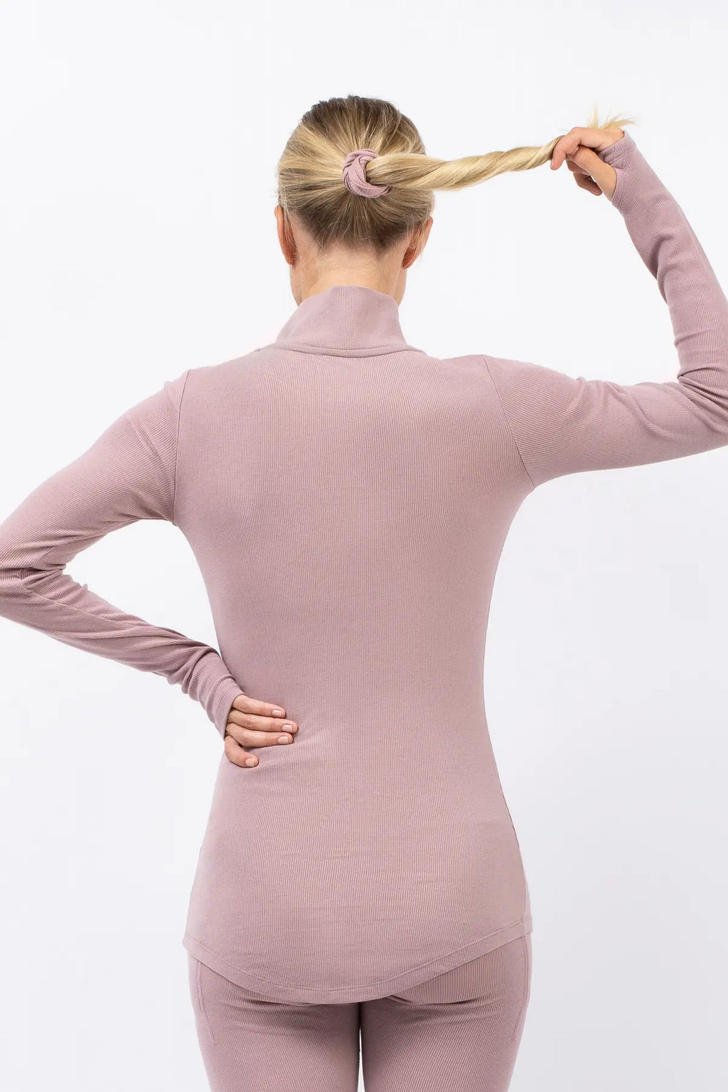 Journey Merino Wool Rib Top - Faded Woodrose