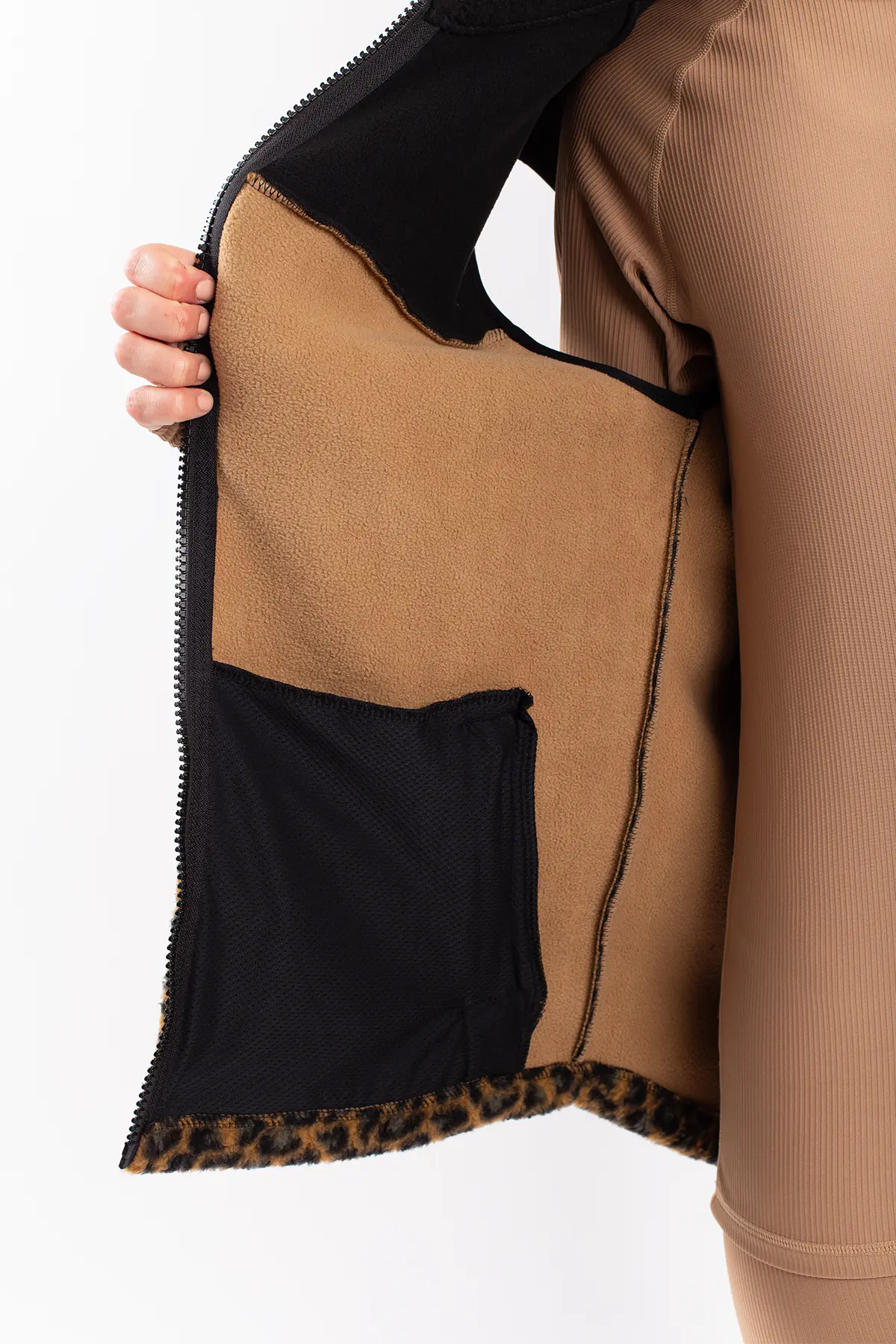 Lumberjackie Sherpa Vest - Leopard