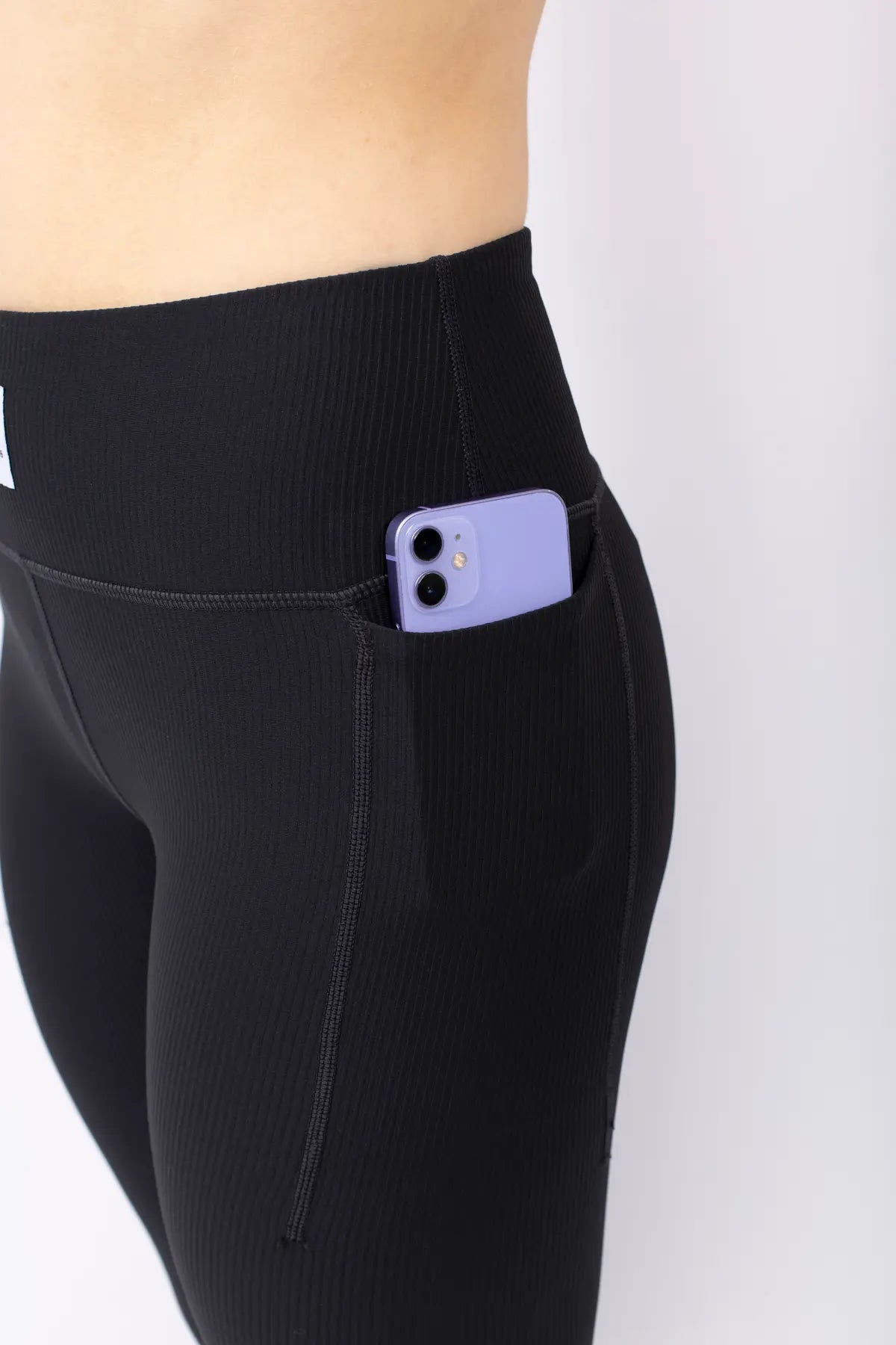Pocket Rib 3/4 Tights - Black