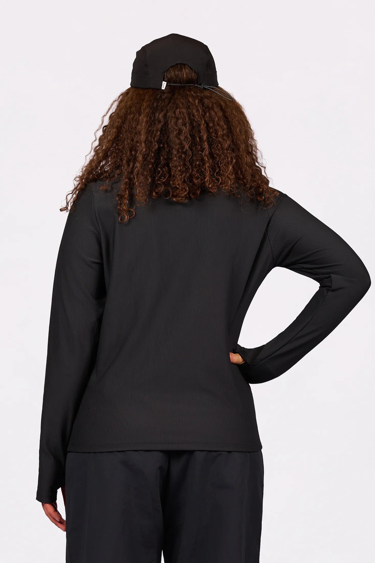 Versa Loose Fit Rib Top - Black
