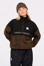 Ball Fleece Black/Leopard – women's half zip fleece, image 2
