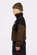 Ball Fleece Black/Leopard – women's half zip fleece, image 4