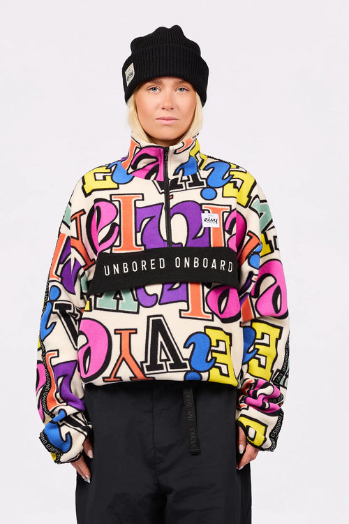 Ball Fleece Typo Multi – women's half zip fleece