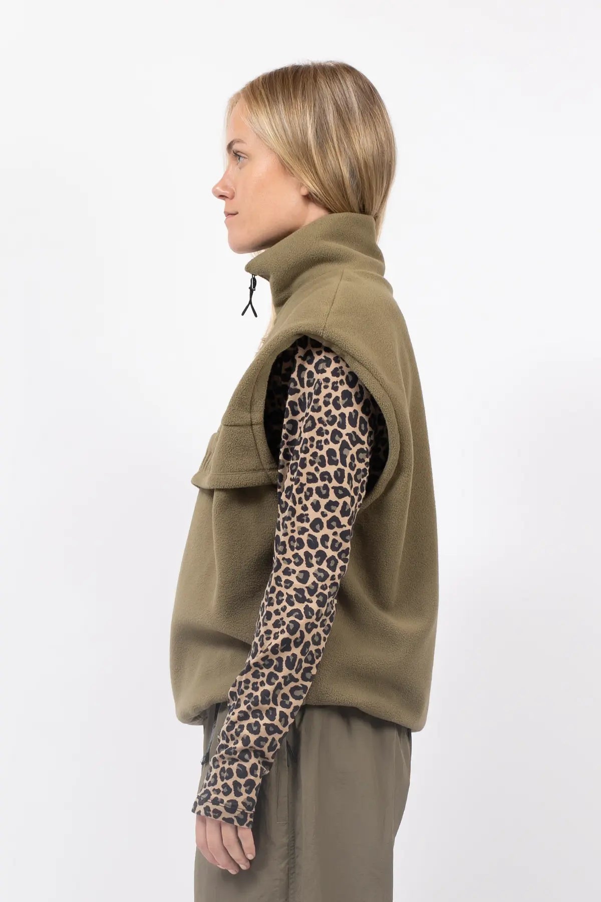 Ball Fleece Vest - Olive