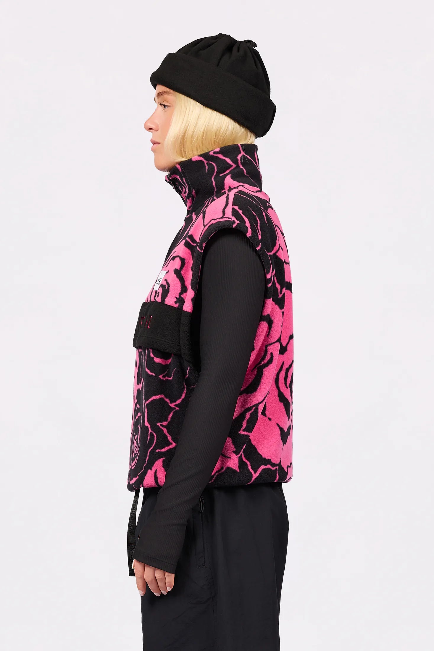 Ball Fleece Vest - Pink Rose
