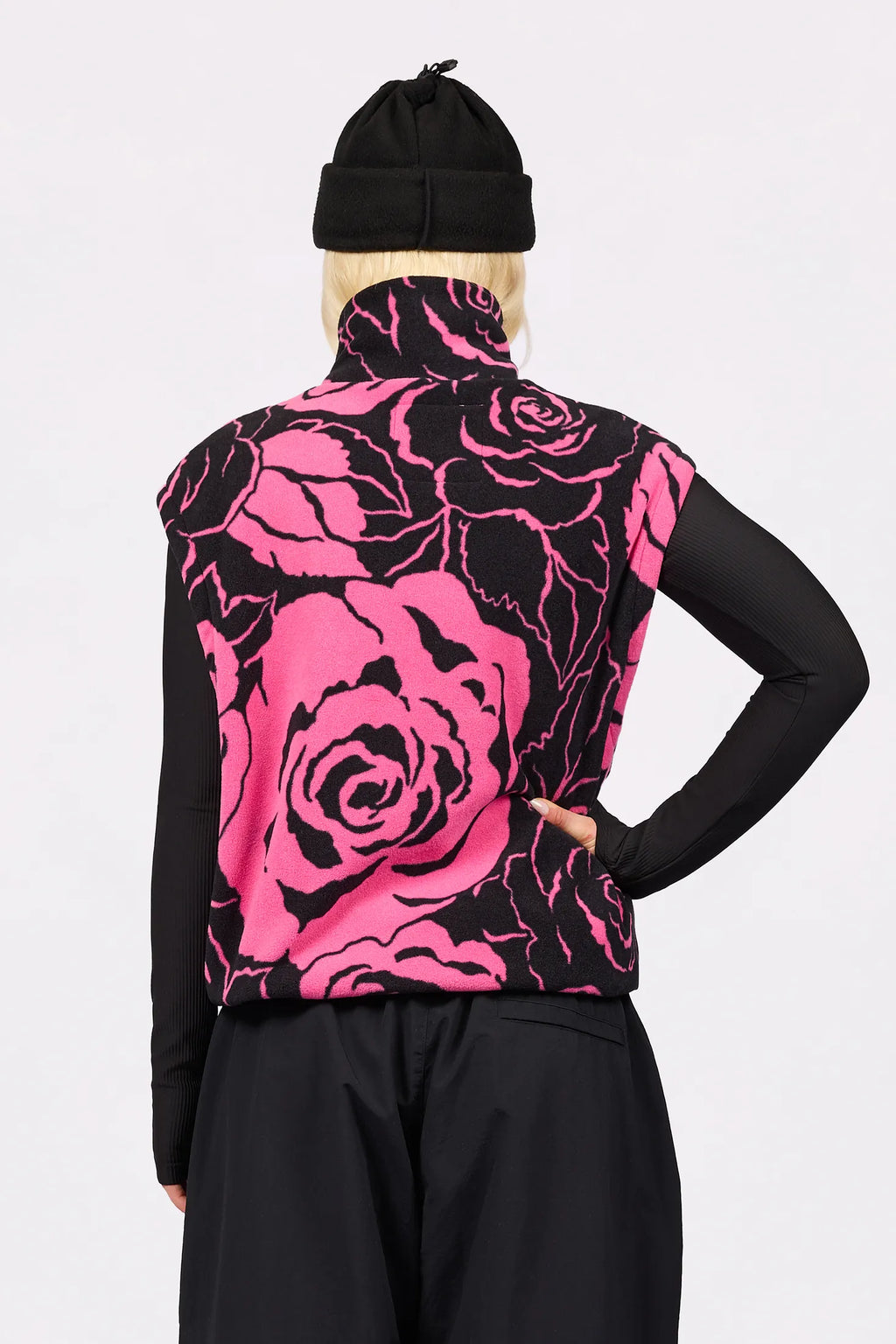 Ball Fleece Vest - Pink Rose
