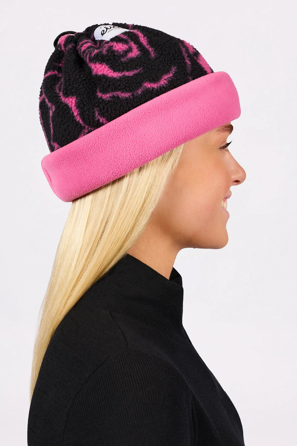 Beanie Sherpa Neckwarmer - Pink Rose