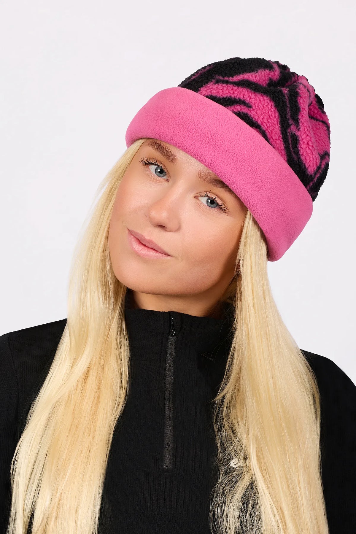 Beanie Sherpa Neckwarmer - Pink Rose