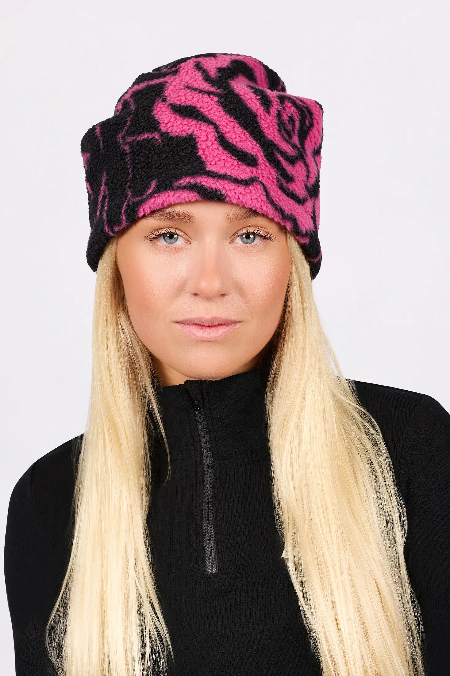 Beanie Sherpa Neckwarmer - Pink Rose