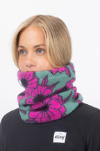 Beanie Sherpa Neckwarmer - Turquoise Flower