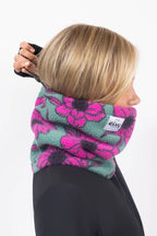 Beanie Sherpa Neckwarmer - Turquoise Flower