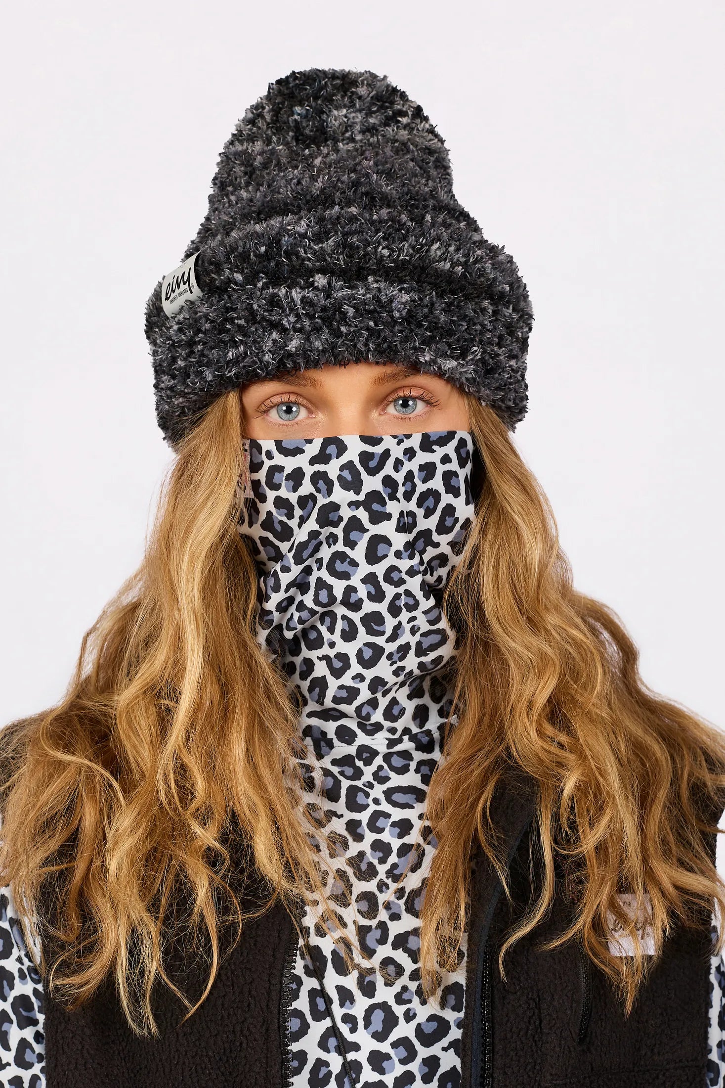 Boucle Knit Beanie - Black