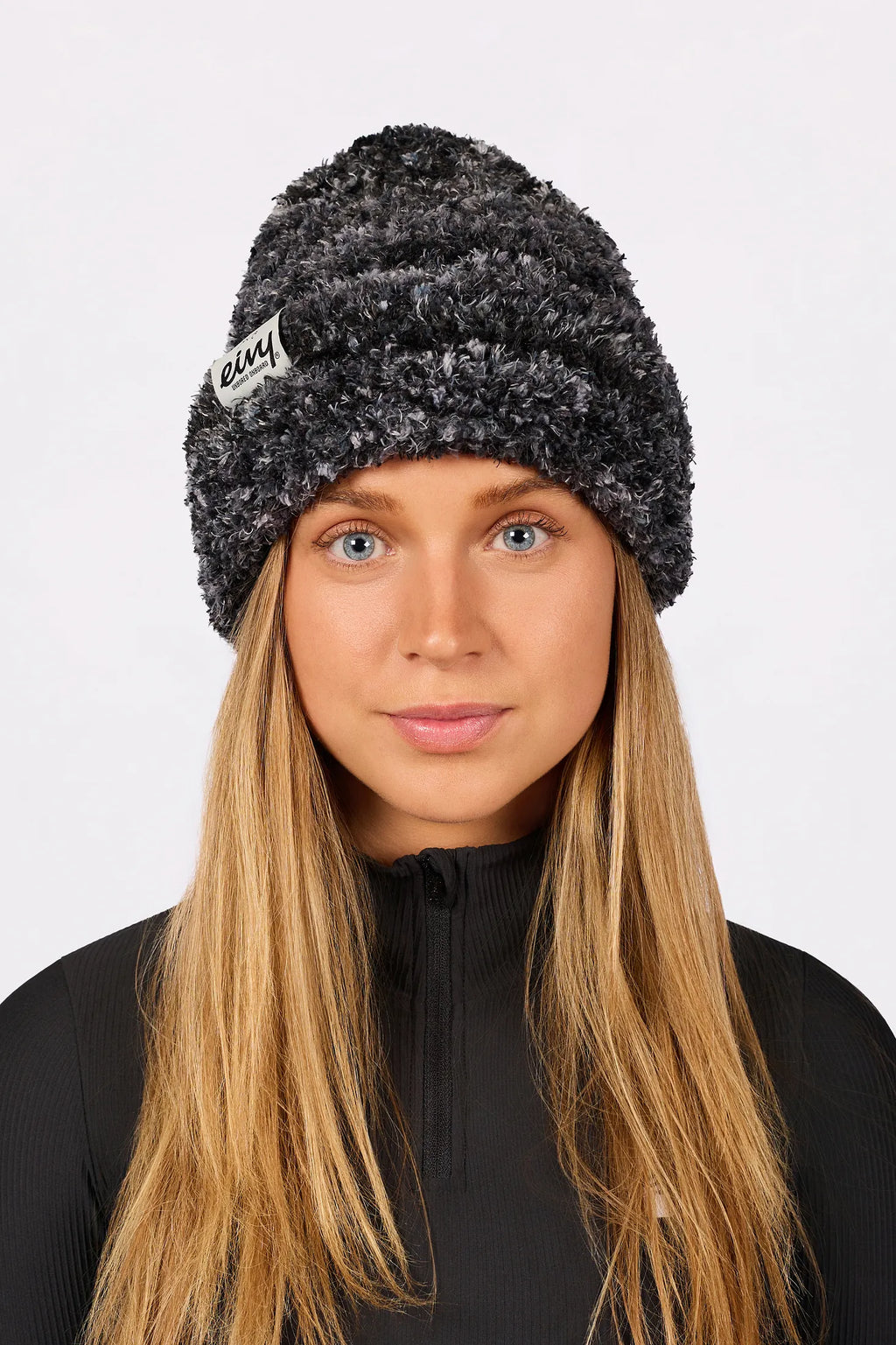 Boucle Knit Beanie - Black