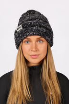 Boucle Knit Beanie - Black