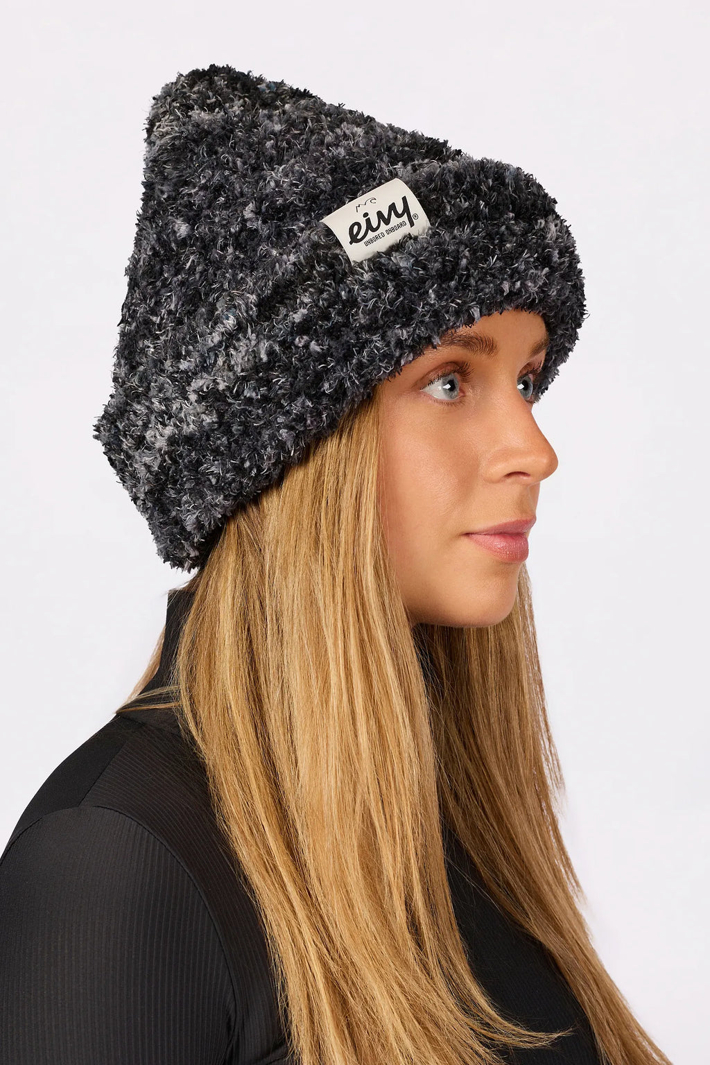 Boucle Knit Beanie - Black