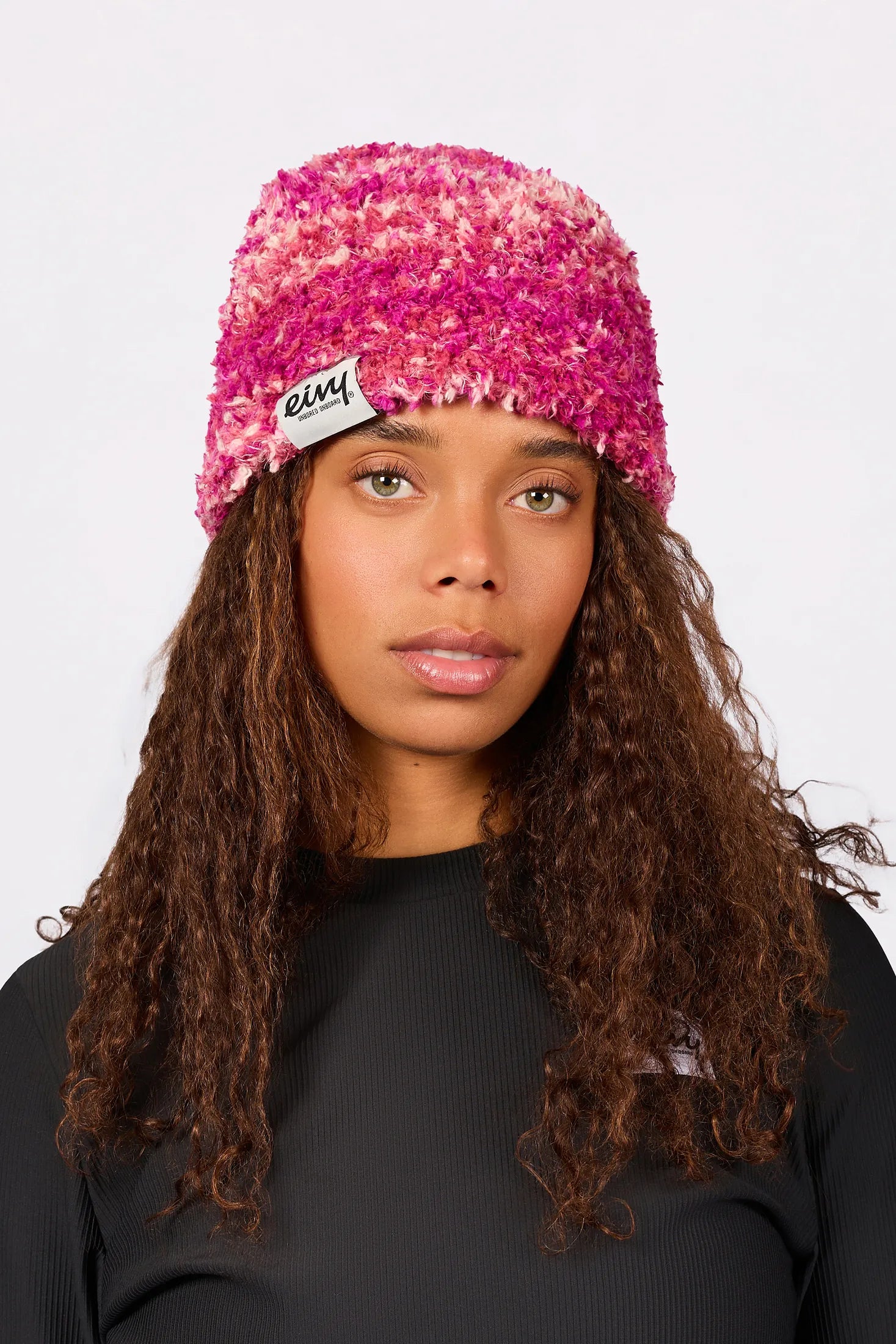 Boucle Knit Beanie - Pink