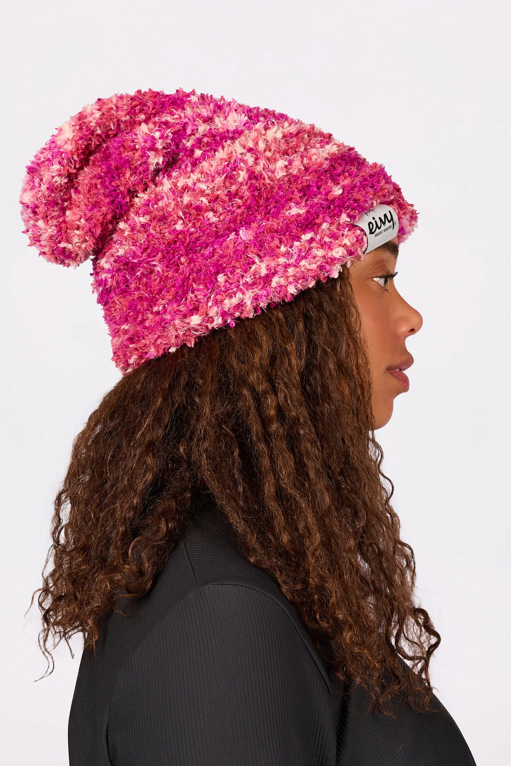 Boucle Knit Beanie - Pink