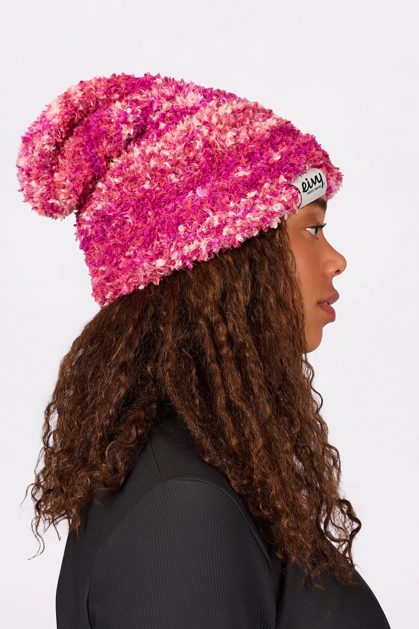 Boucle Knit Beanie - Pink