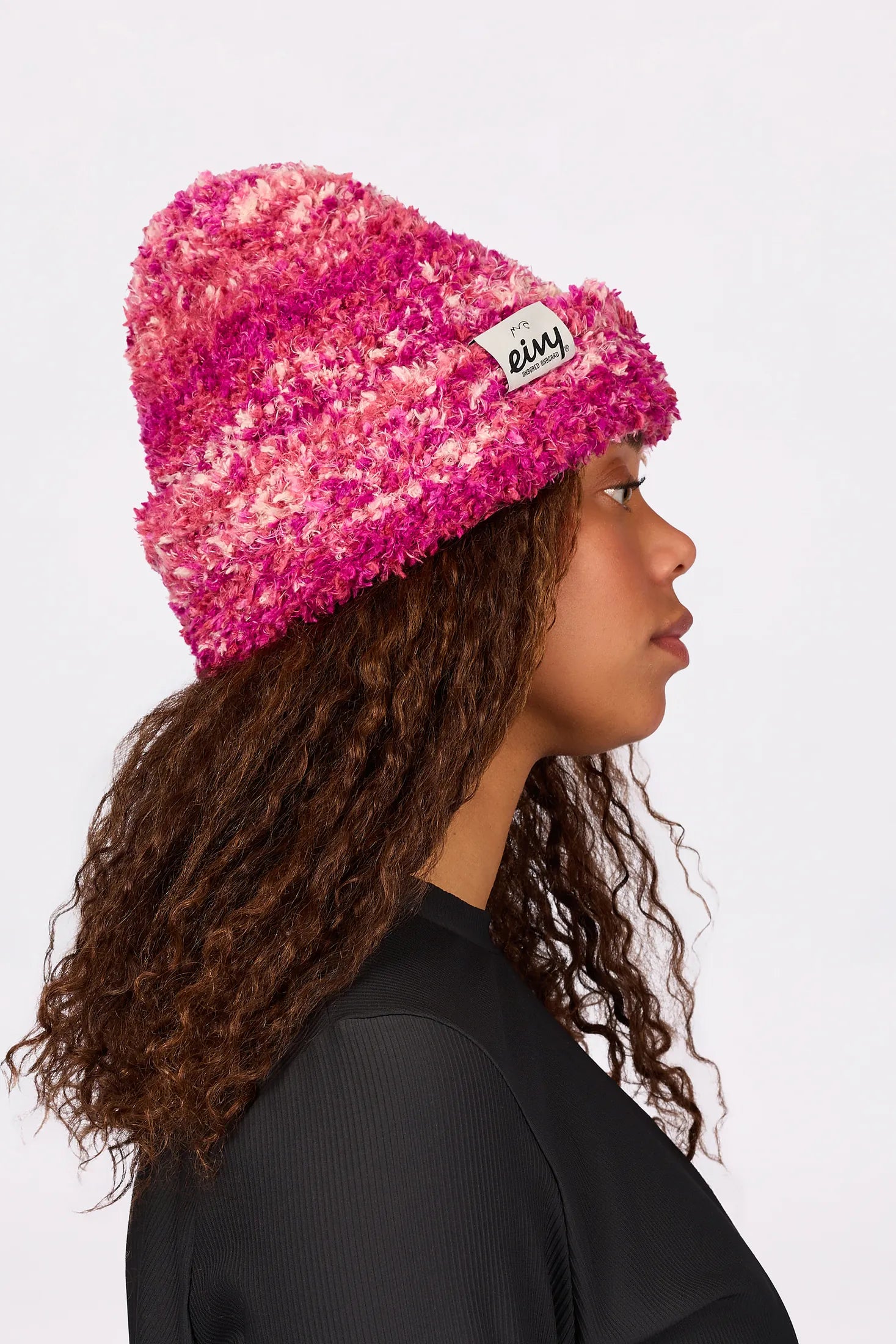 Boucle Knit Beanie - Pink