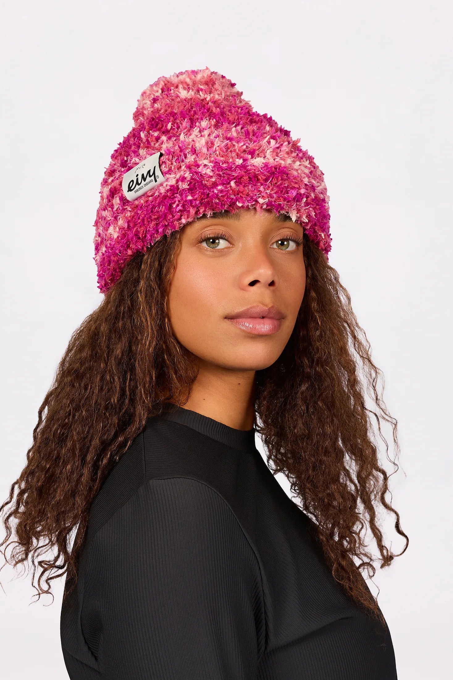 Boucle Knit Beanie - Pink