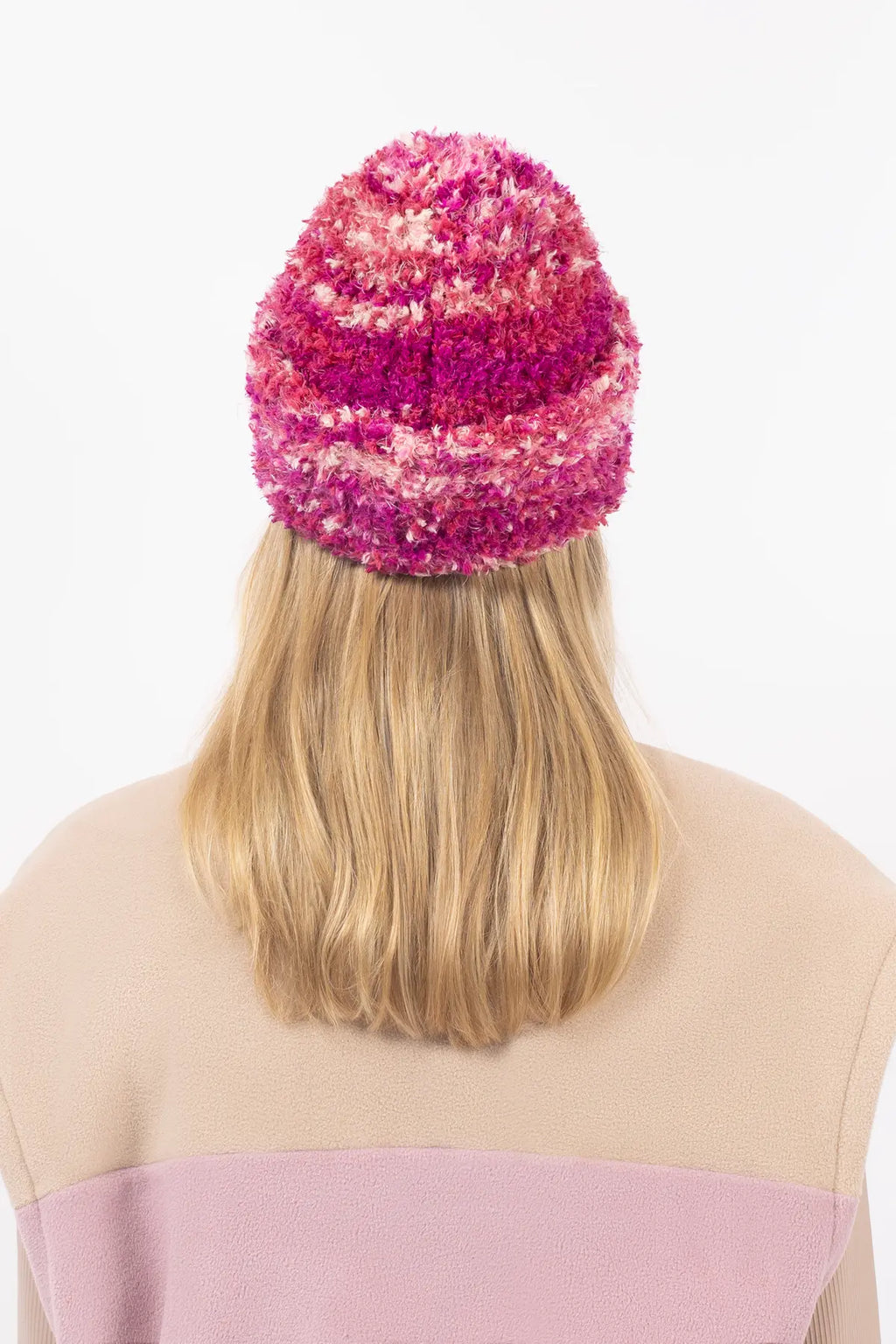 Boucle Knit Beanie - Pink