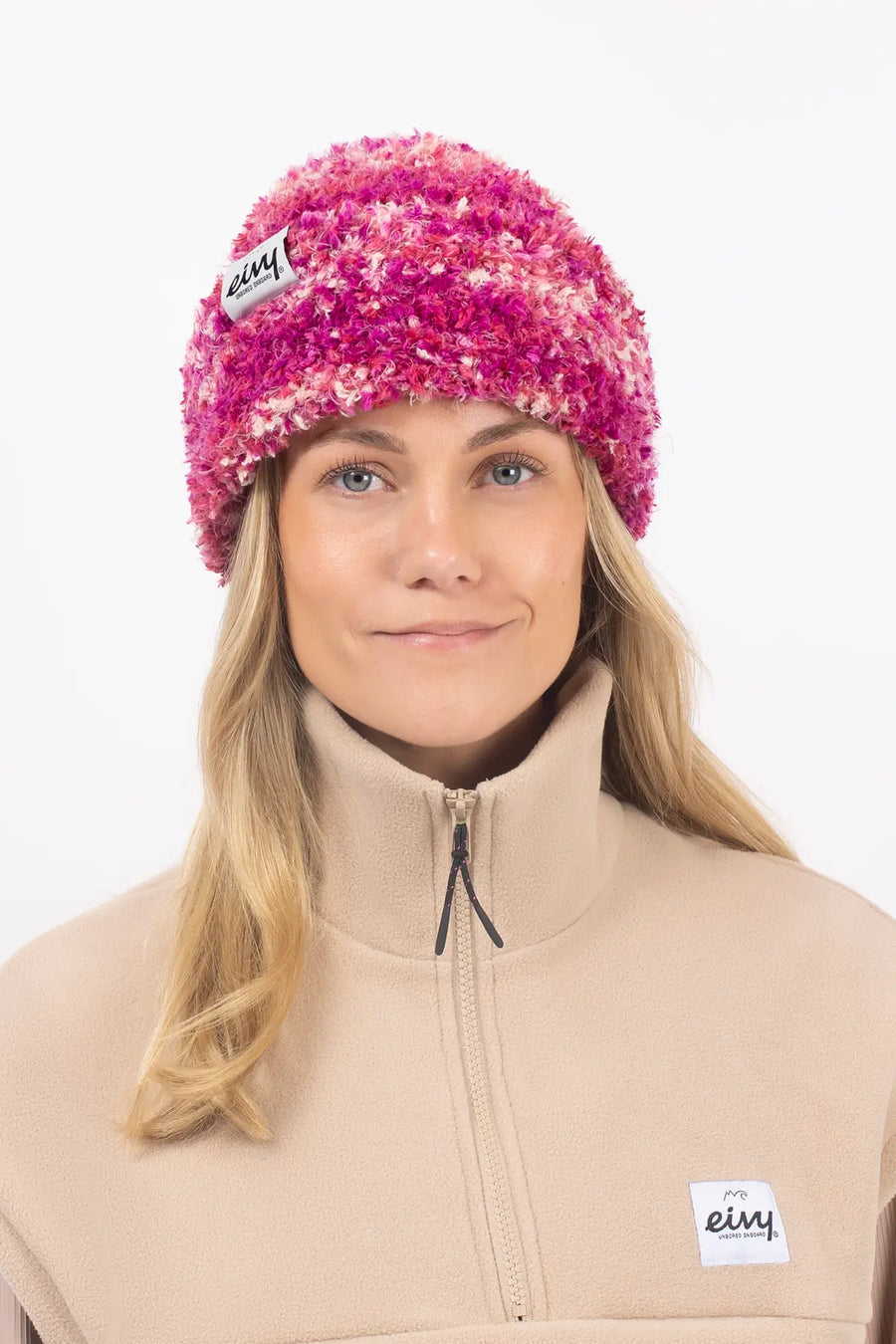 Boucle Knit Beanie - Pink
