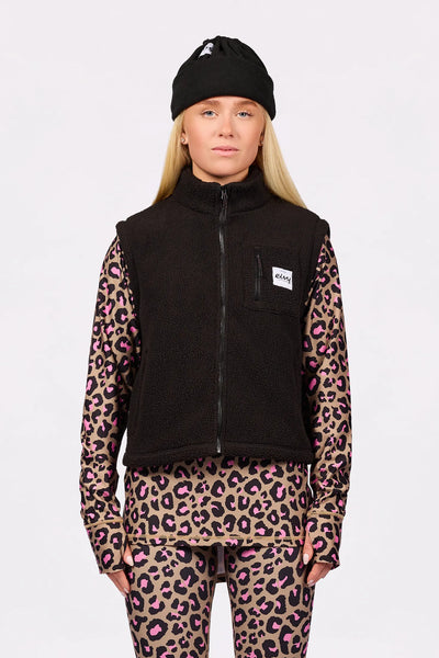 Boxy Sherpa Vest - Black