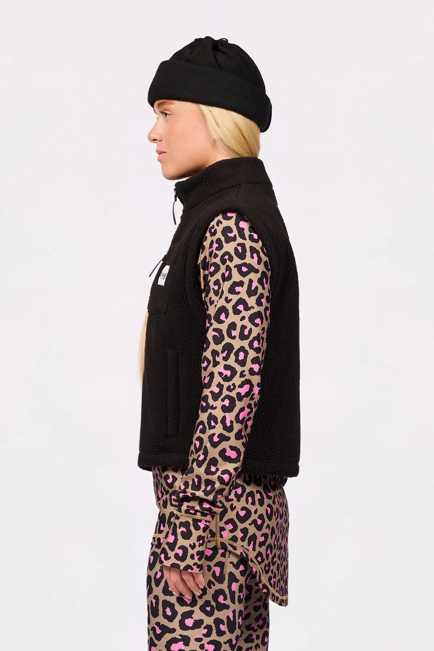 Boxy Sherpa Vest - Black