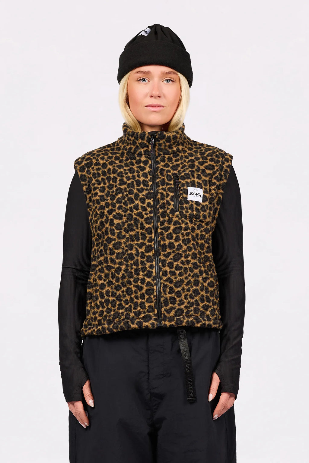 Boxy Sherpa Vest - Leopard