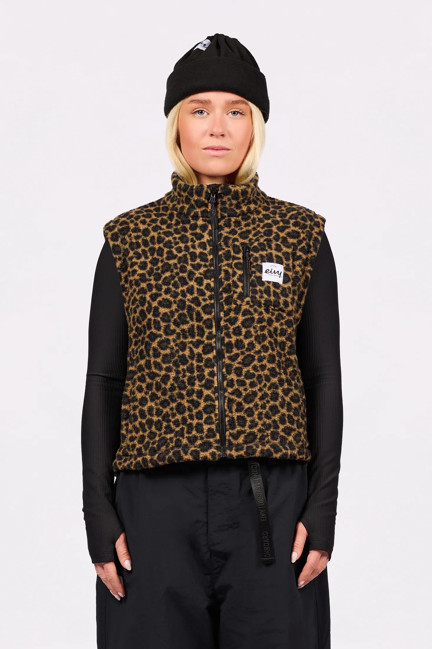 Boxy Sherpa Vest - Leopard