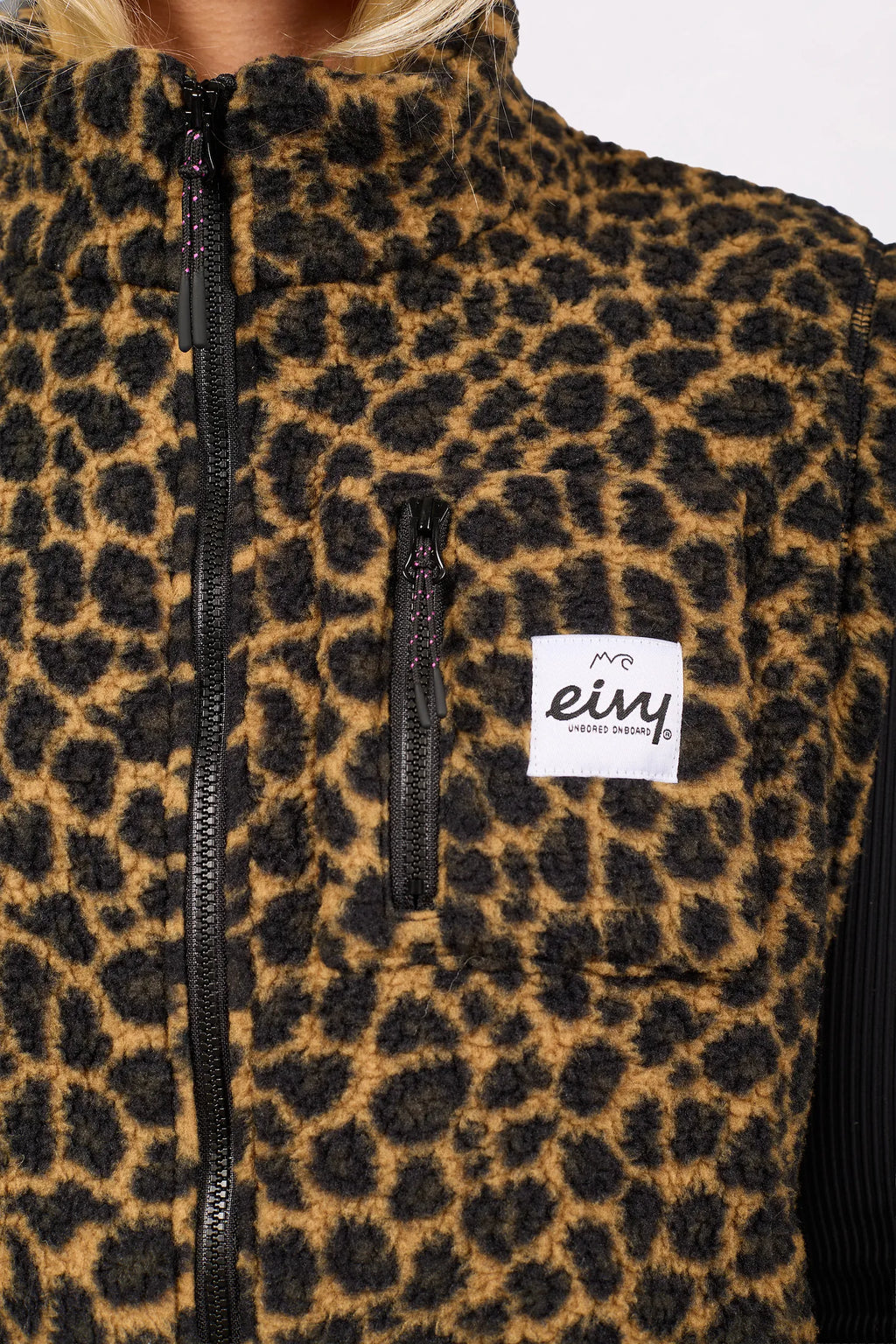Boxy Sherpa Vest - Leopard
