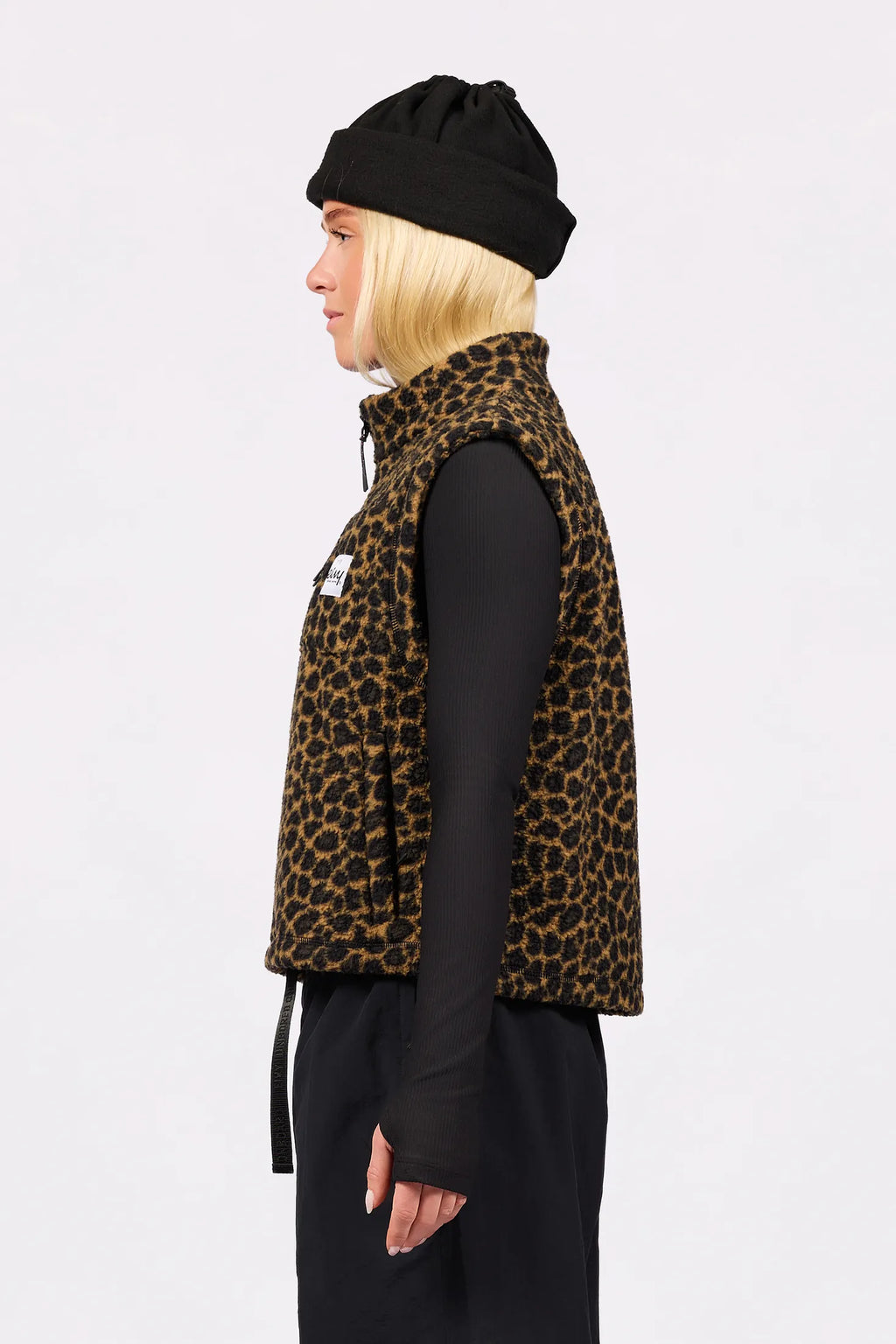 Boxy Sherpa Vest - Leopard