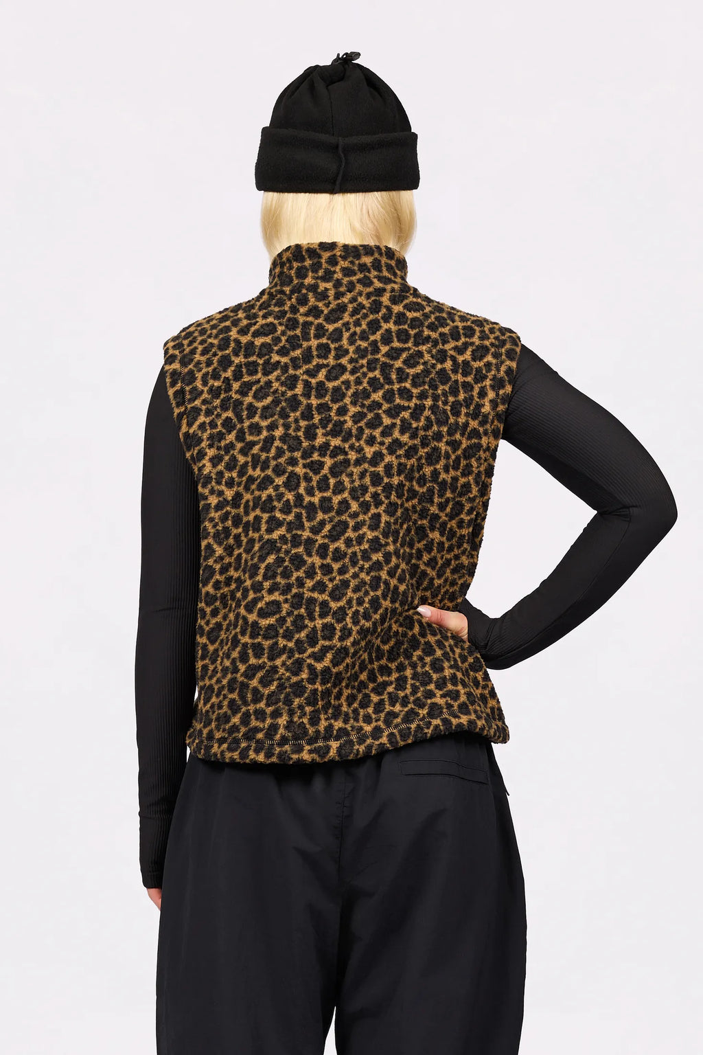 Boxy Sherpa Vest - Leopard
