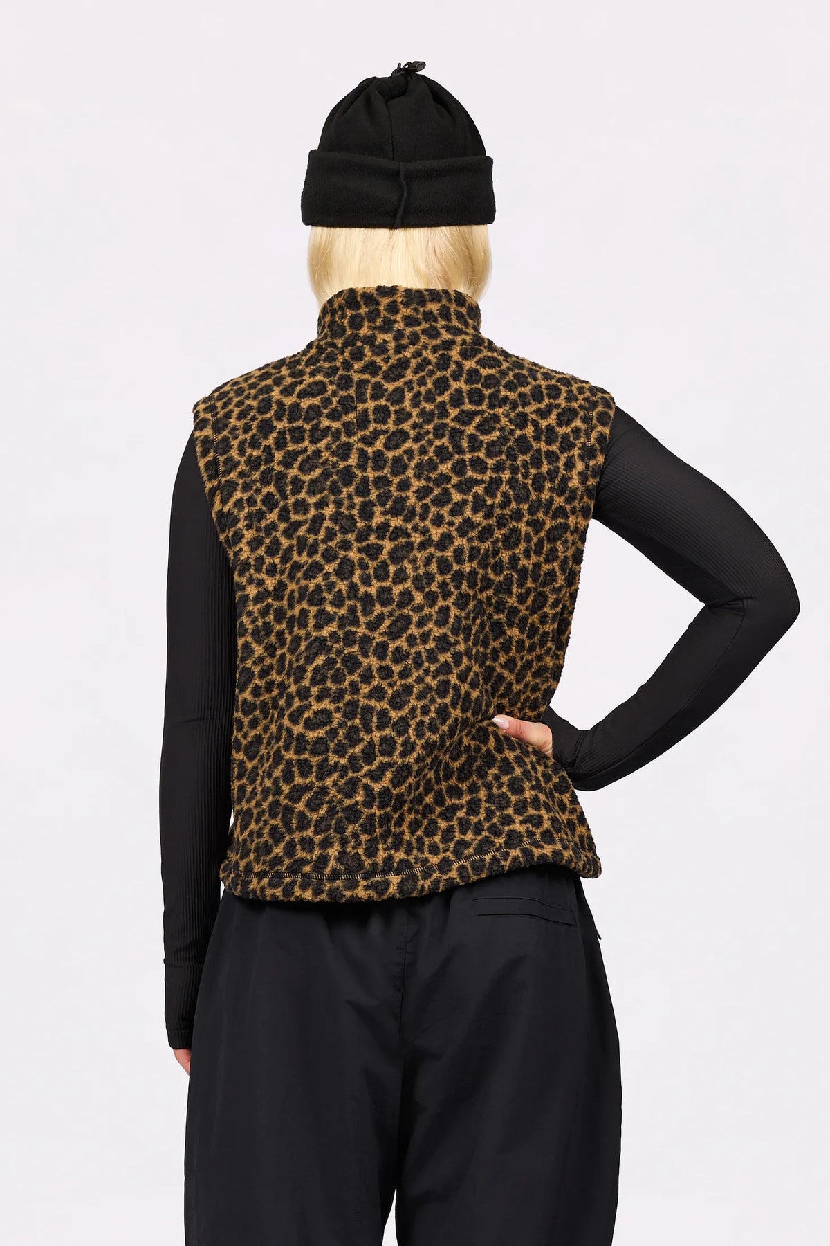 Boxy Sherpa Vest - Leopard