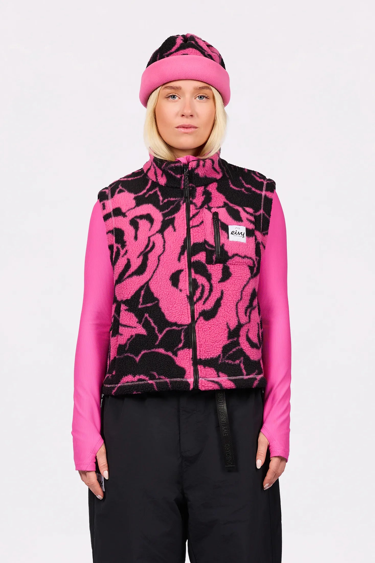 Boxy Sherpa Vest - Pink Rose
